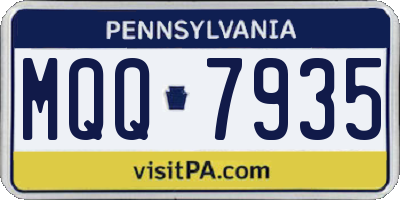 PA license plate MQQ7935