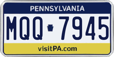 PA license plate MQQ7945