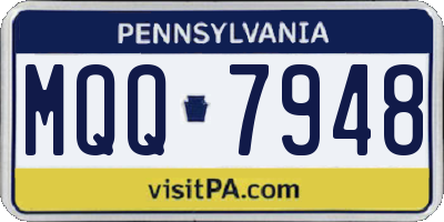 PA license plate MQQ7948