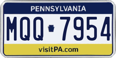 PA license plate MQQ7954