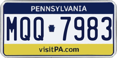 PA license plate MQQ7983