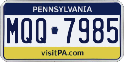 PA license plate MQQ7985