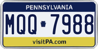 PA license plate MQQ7988