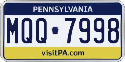 PA license plate MQQ7998