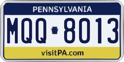PA license plate MQQ8013