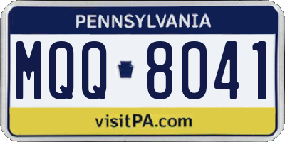 PA license plate MQQ8041