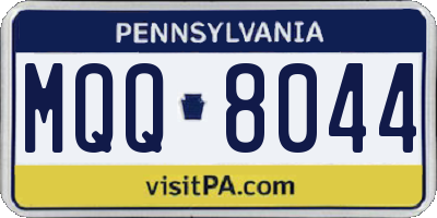 PA license plate MQQ8044