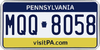 PA license plate MQQ8058