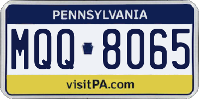 PA license plate MQQ8065