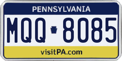 PA license plate MQQ8085