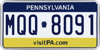 PA license plate MQQ8091