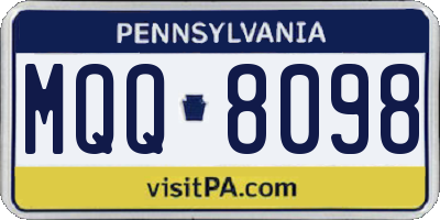 PA license plate MQQ8098