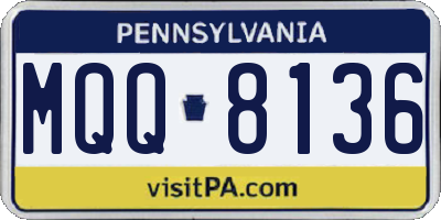 PA license plate MQQ8136