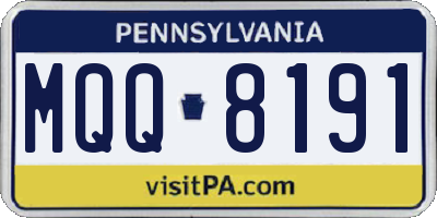 PA license plate MQQ8191
