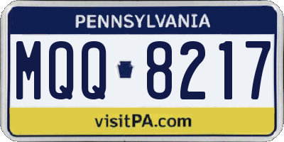 PA license plate MQQ8217