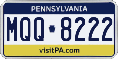 PA license plate MQQ8222