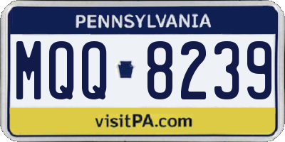 PA license plate MQQ8239
