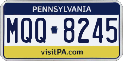 PA license plate MQQ8245