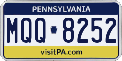 PA license plate MQQ8252