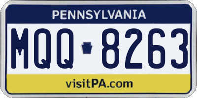 PA license plate MQQ8263