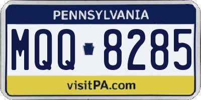 PA license plate MQQ8285