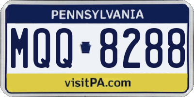 PA license plate MQQ8288