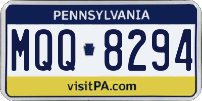 PA license plate MQQ8294