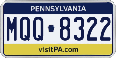 PA license plate MQQ8322