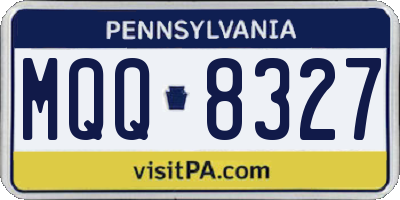 PA license plate MQQ8327