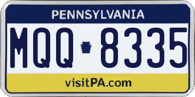 PA license plate MQQ8335