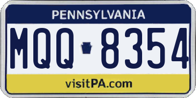 PA license plate MQQ8354