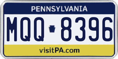 PA license plate MQQ8396