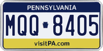 PA license plate MQQ8405