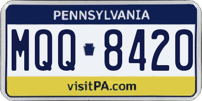 PA license plate MQQ8420