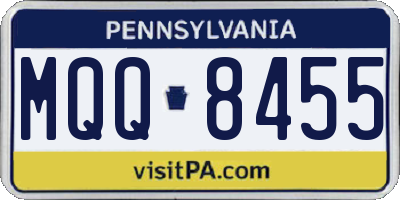 PA license plate MQQ8455