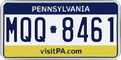PA license plate MQQ8461