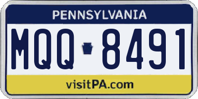 PA license plate MQQ8491