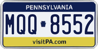 PA license plate MQQ8552