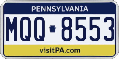 PA license plate MQQ8553