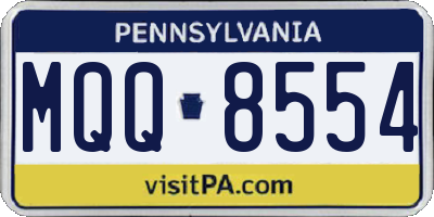 PA license plate MQQ8554