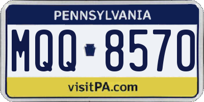 PA license plate MQQ8570