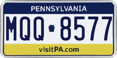 PA license plate MQQ8577