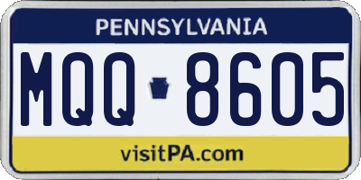 PA license plate MQQ8605