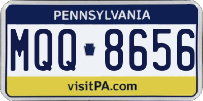 PA license plate MQQ8656