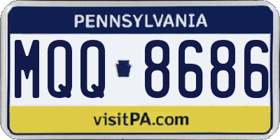 PA license plate MQQ8686