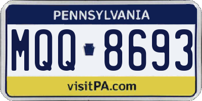 PA license plate MQQ8693
