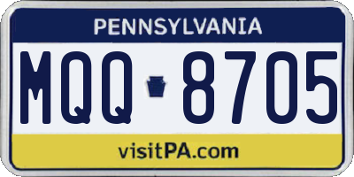 PA license plate MQQ8705