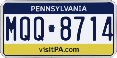 PA license plate MQQ8714