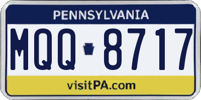 PA license plate MQQ8717