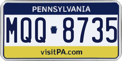 PA license plate MQQ8735
